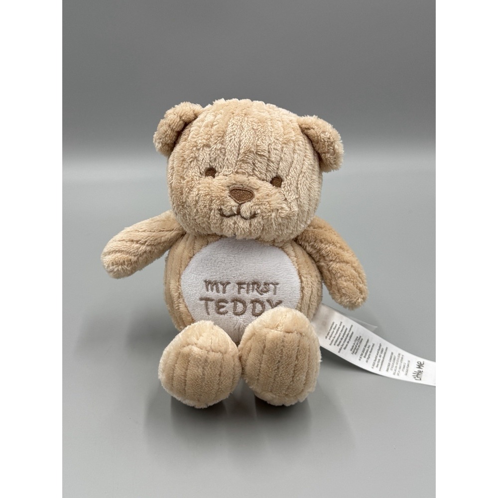 Little Me My First Teddy Tan Ribbed Plush 8 Inch Stuffed Animal
